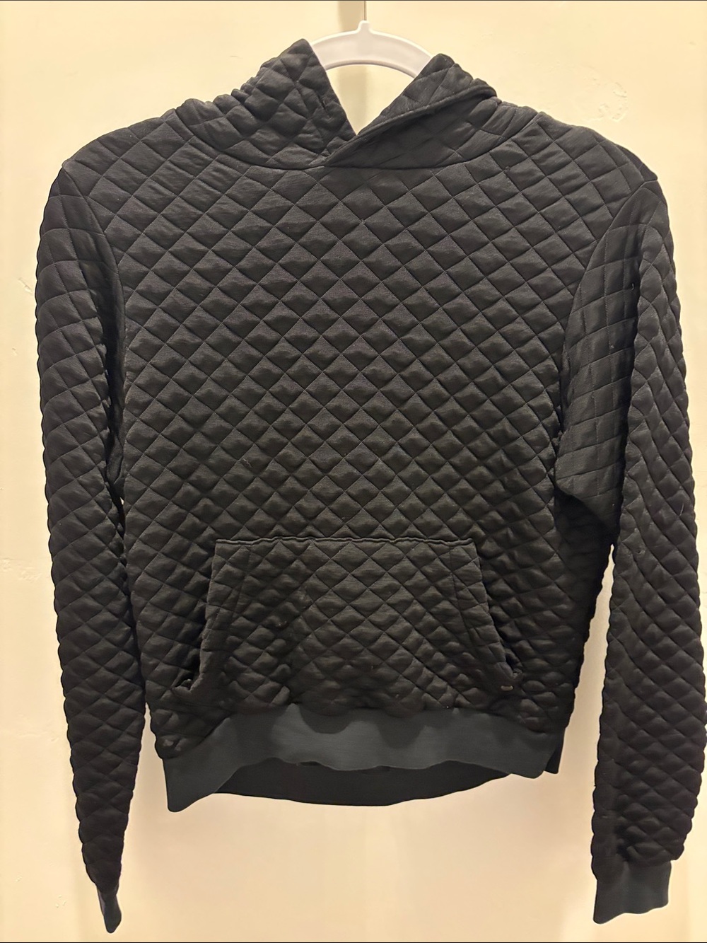 AllSaints Quilted Black Hooded sweatshirt